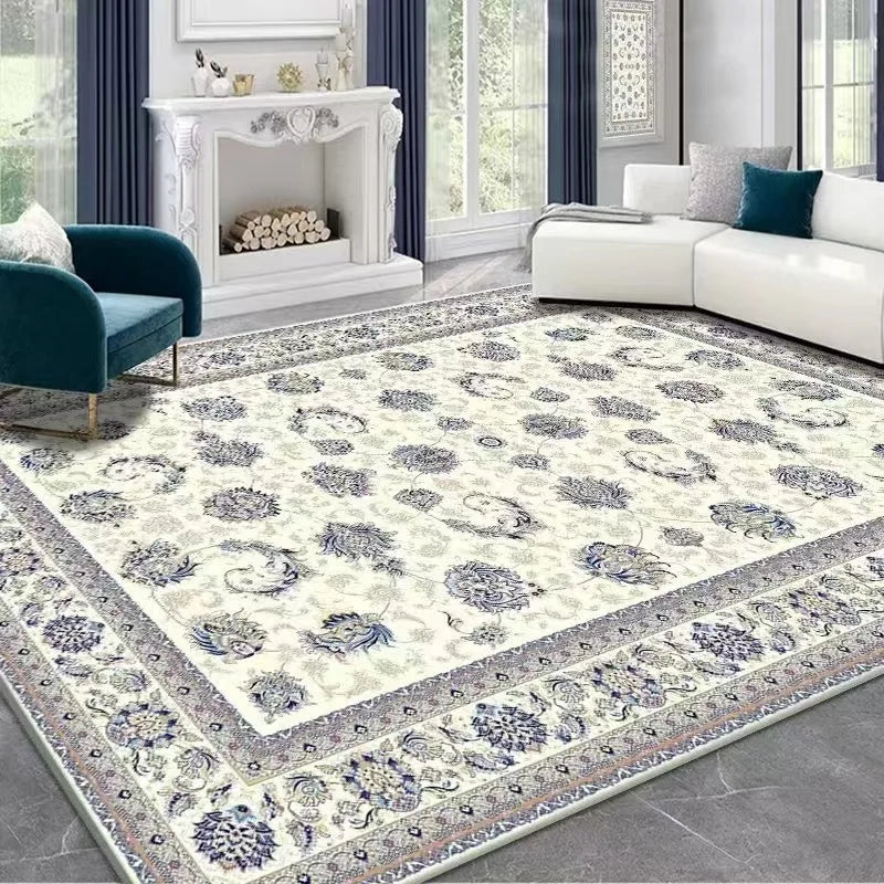 VIKAMA Alfombra Boho Lujo Terciopelo Cristal Dormitorio Sala Estar Tapete Decoración Hogar Vintage Exótica Moderna Minimalista Alfombra de Área Grande