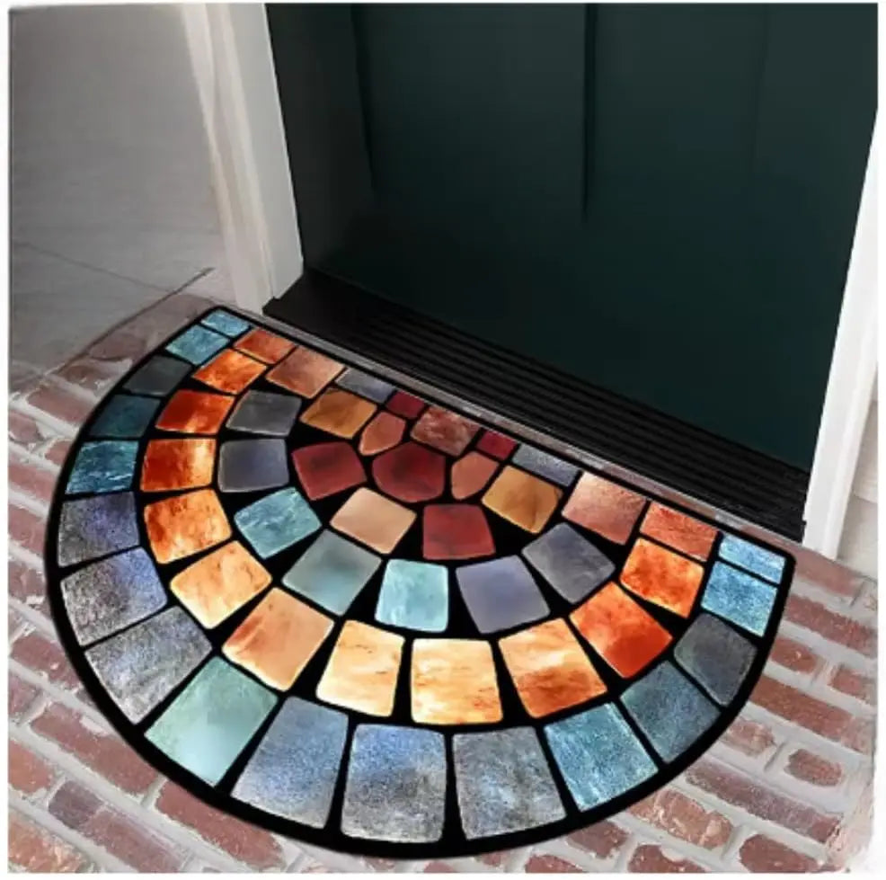 VIKAMA Tapis de Bienvenue 1PC Motif Rétro Tapis d'intérieur et d'extérieur Décoration Maison Chambre et Cuisine Tapis de Sol Antidérapant