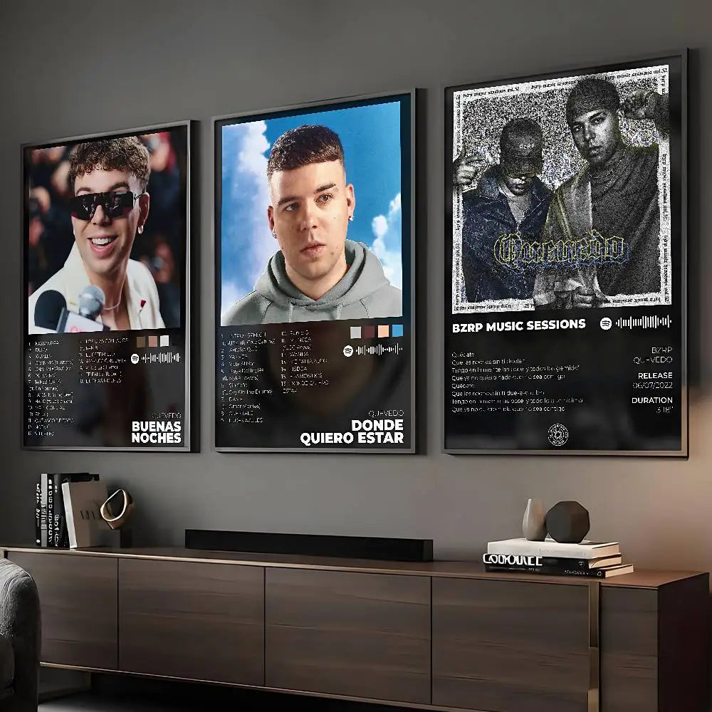 Affiche Quevedo Chanteur HD Art Adhésif Mural Étanche Maison Salon Bar Décoration