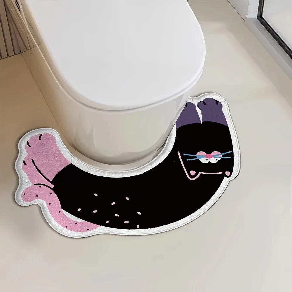 Alfombrilla de baño de tierra de diatomeas VIKAMA con forma, alfombra de baño para inodoro, absorbente, antideslizante, antimanchas, decoración de baño