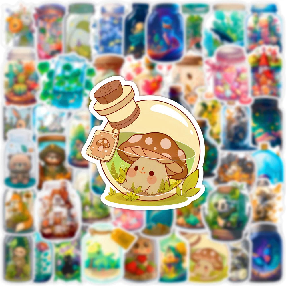 10/30/50 PIÈCES Style INS Bouteille Monde Dessin Animé Esthétique Autocollants Bagages Skateboard Mignon Graffiti Fille Gradient Autocollant Décalcomanie Jouet