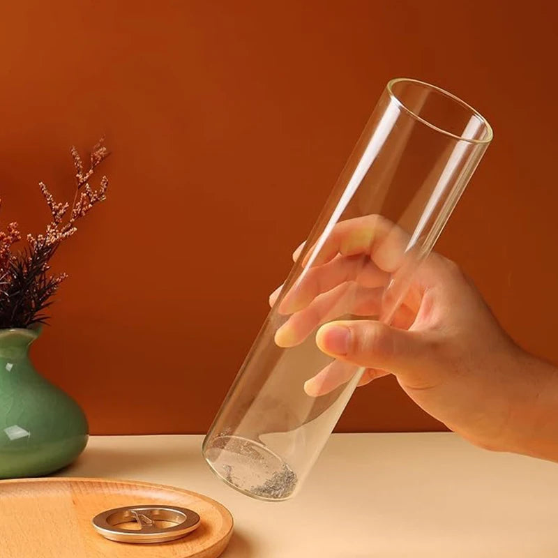 Brûleur d'encens moderne en verre, porte-encens anti-cendres volantes avec attrape-cendres amovible en verre pour la décoration intérieure, le yoga et la méditation