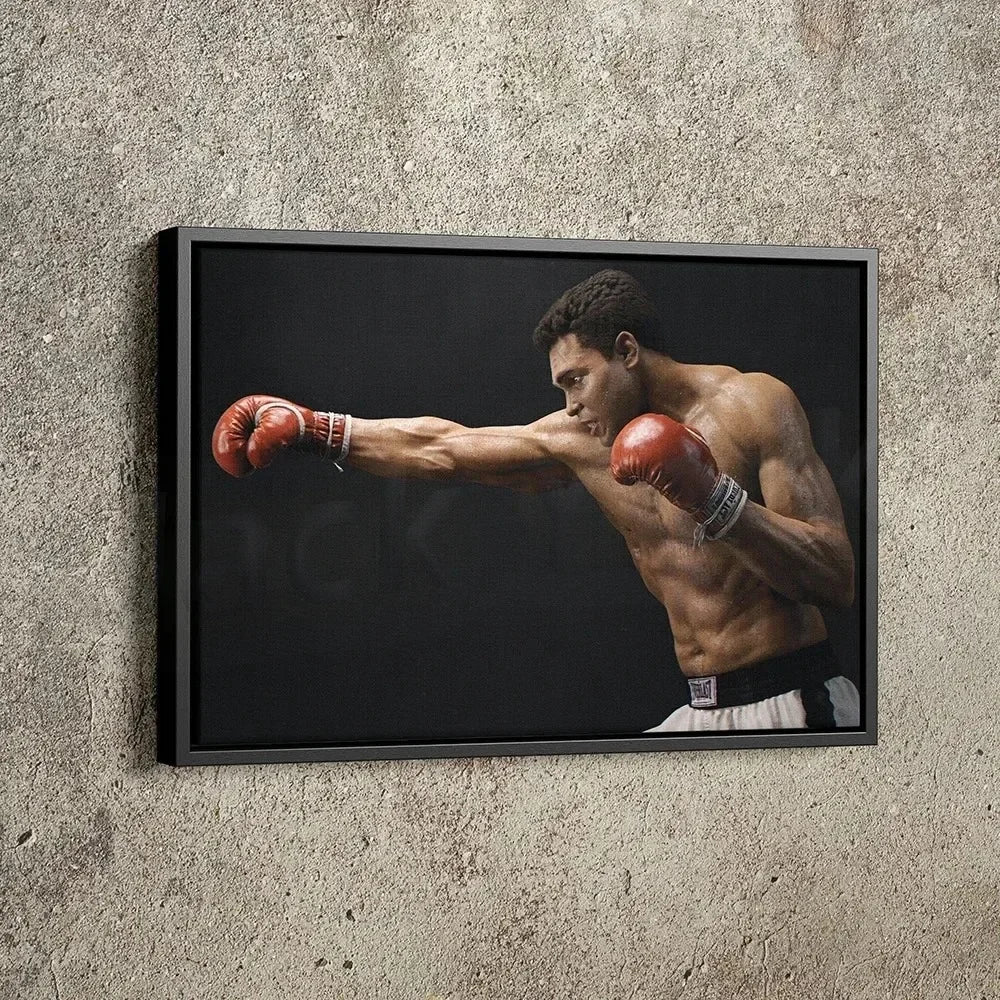 Classic Vintage Wall Art Mike Tyson Vs Muhammad Boxing Painting, HD Canvas Printed Poster, Home Living Room Bedroom Decoration