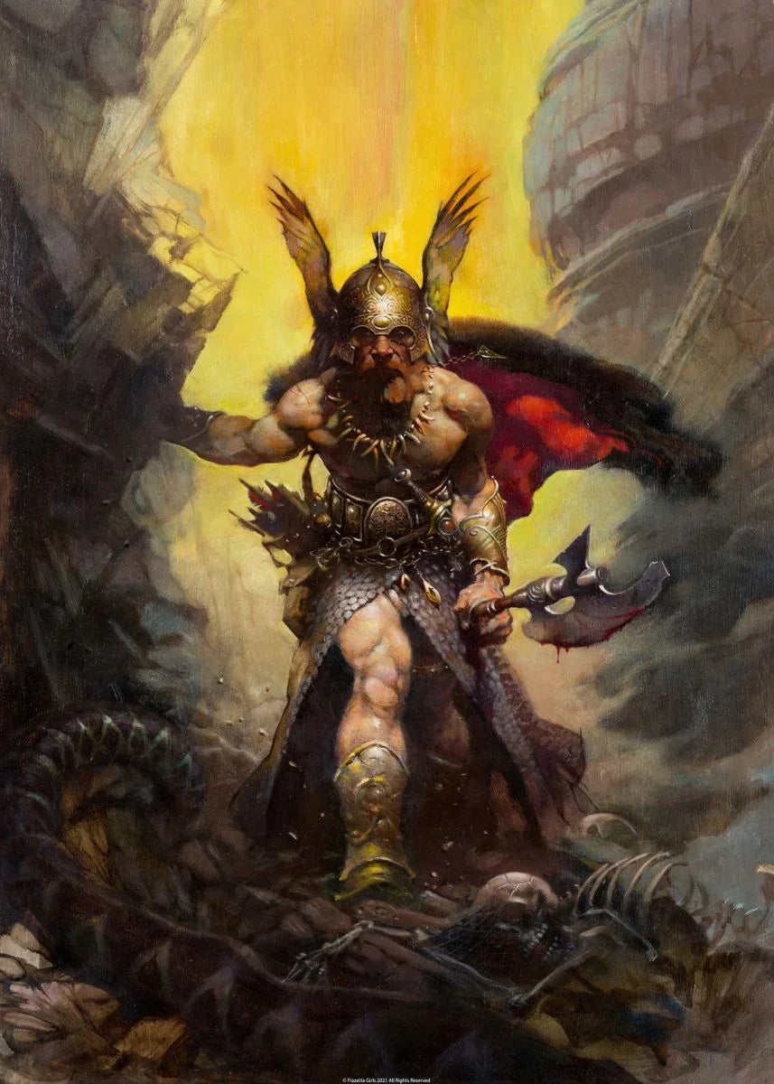Classic Vintage Wall Art, Frank Frazetta Wall Art, HD Canvas Printed Poster, Home Living Room Bedroom Decor Wall Painting