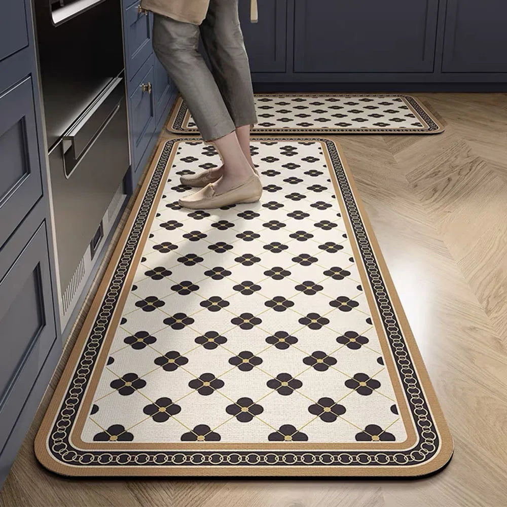 VIKAMA 1/2PCS Alfombra de cocina resistente al aceite, alfombra de baño absorbente de secado rápido, felpudo antideslizante para decoración del hogar