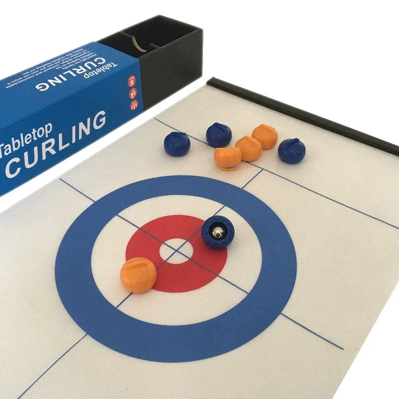 Juegos de curling de mesa, entretenimiento familiar, juegos de mesa para reuniones familiares, 8 bolas por juego, marco de plástico, blanco/rojo/amarillo/azul