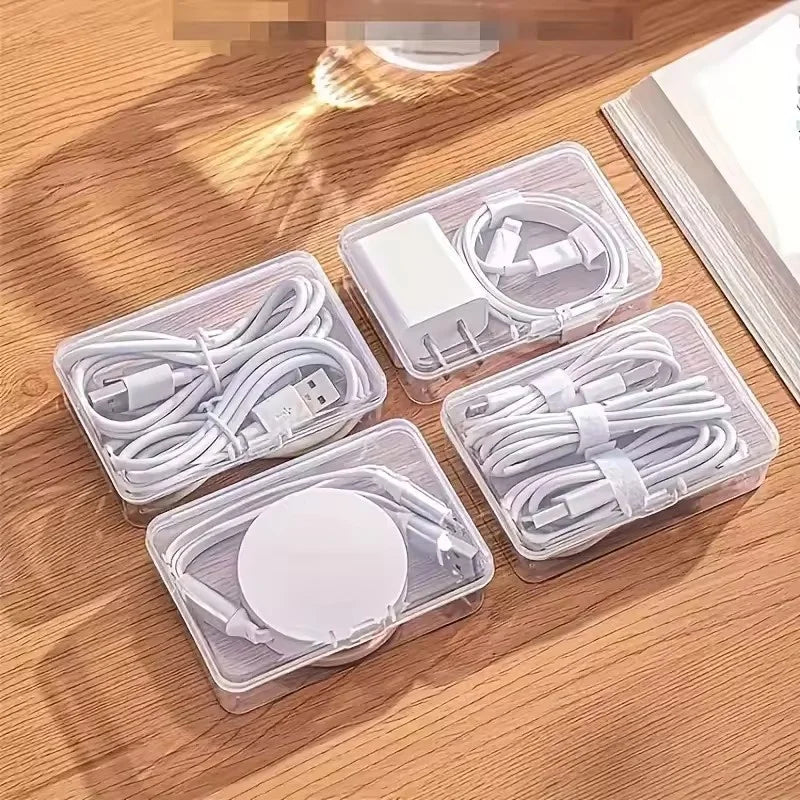 Organizador de accesorios de joyería para cables, caja de almacenamiento de plástico duradero, suministros de oficina diarios, gestión de cables de carga