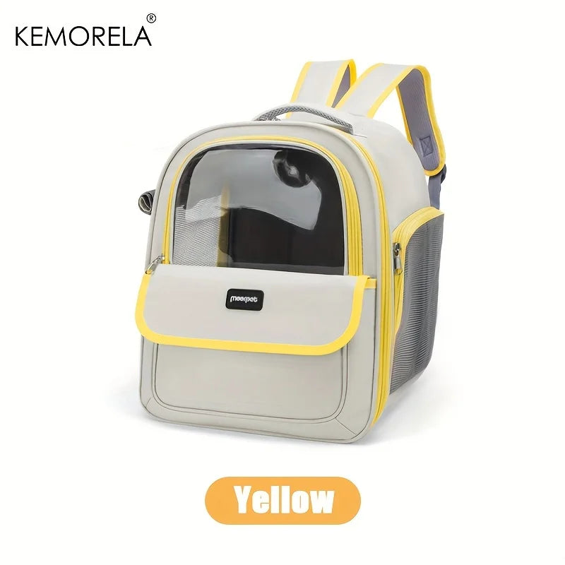 KEMORELA Sac à Dos de Transport pour Chats et Chiens Grande Capsule Transparente Extérieure Respirante Fournitures pour Animaux de Compagnie