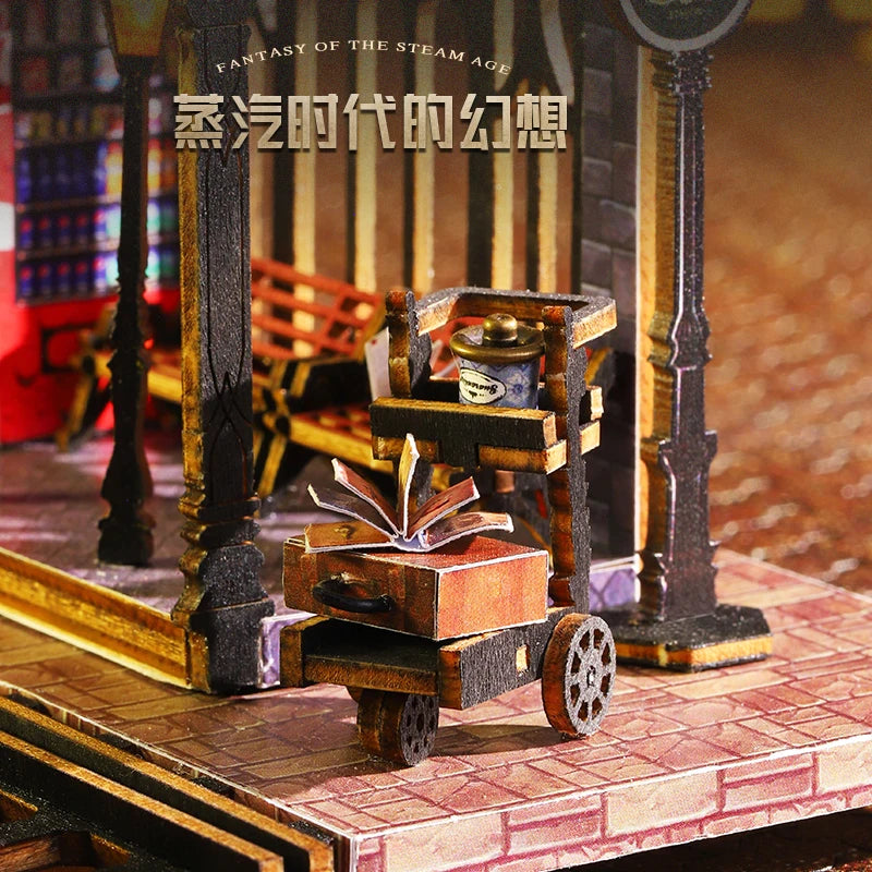 Rincón de lectura DIY - Callejón de ciudad de fantasía, sujetalibros de puzle 3D para estantería, idea de regalo creativa para Navidad y Black Friday