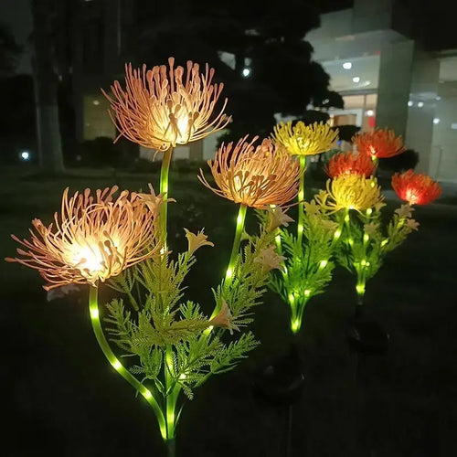 2 luces solares LED de flores de Bian, lámpara de césped impermeable para exteriores, iluminación de paisaje para patio, camino, fiesta, Navidad