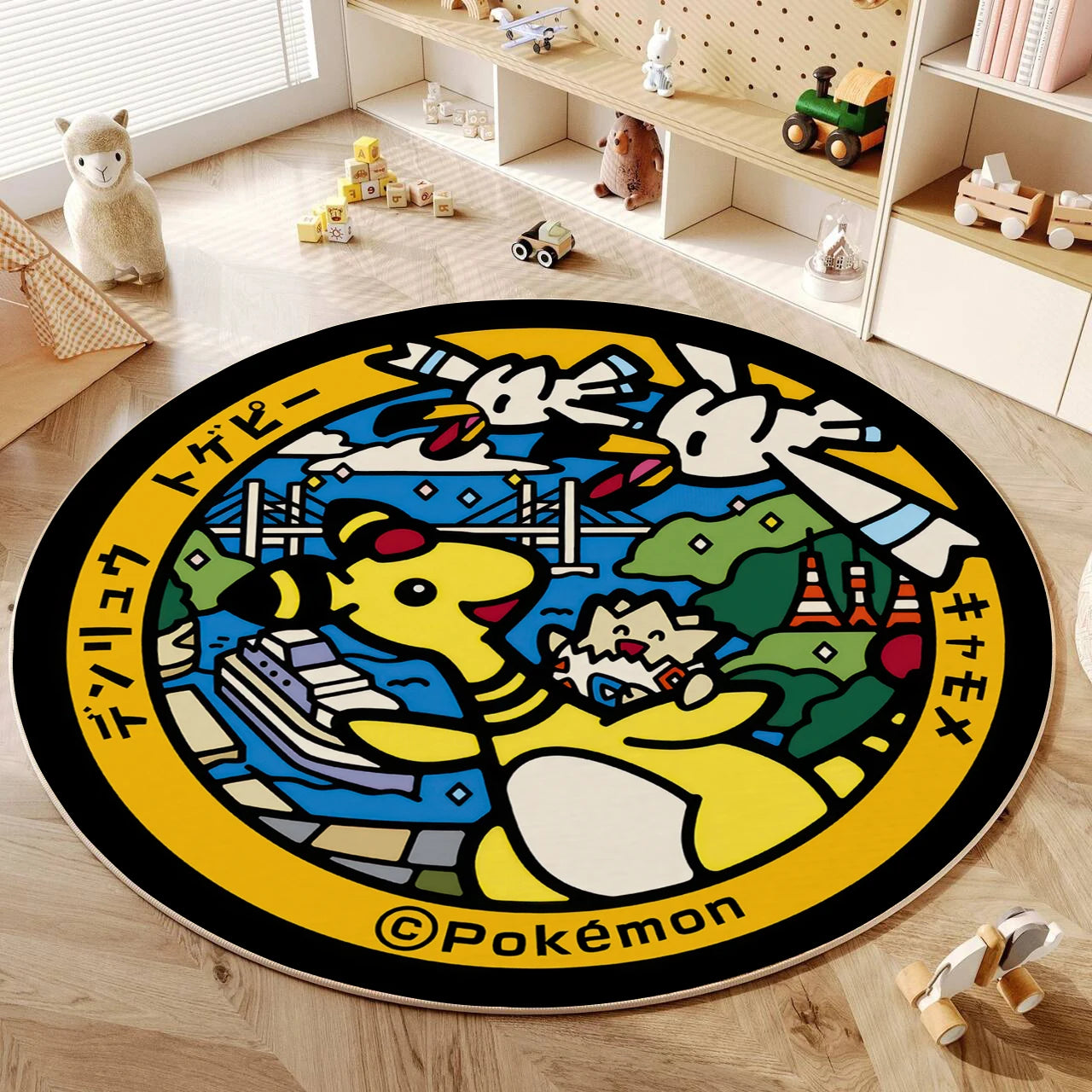 Alfombra redonda de dibujos animados VIKAMA, alfombrilla de piso para silla de computadora gamer, alfombra para habitación de chica, alfombra de dormitorio, resistente a las manchas, decoración del hogar