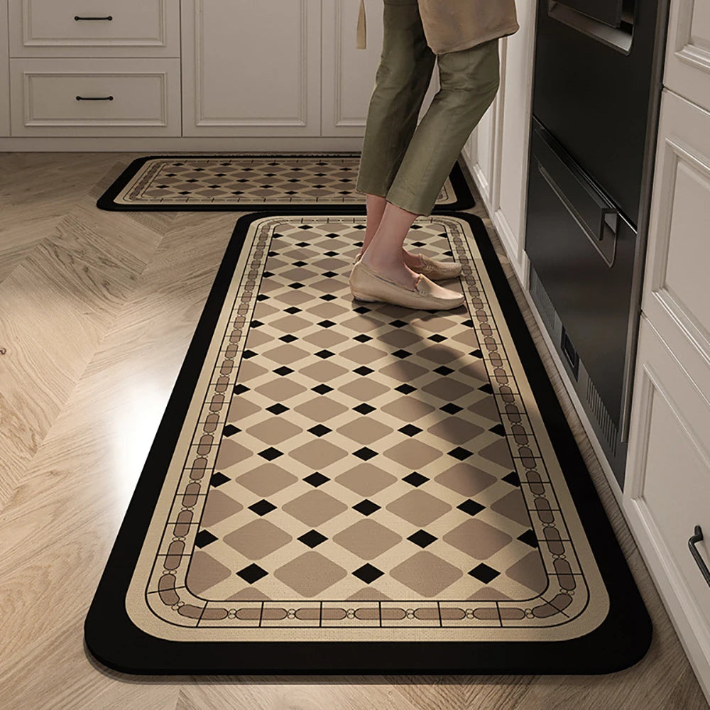 VIKAMA 1/2PCS Alfombra de cocina resistente al aceite, alfombra de baño absorbente de secado rápido, felpudo antideslizante para decoración del hogar