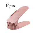 Organizador de zapatos apilable ajustable de 5/10 piezas, ranuras para zapatos, ahorrador de espacio, soporte de estante de zapatos de doble piso para organización de armario