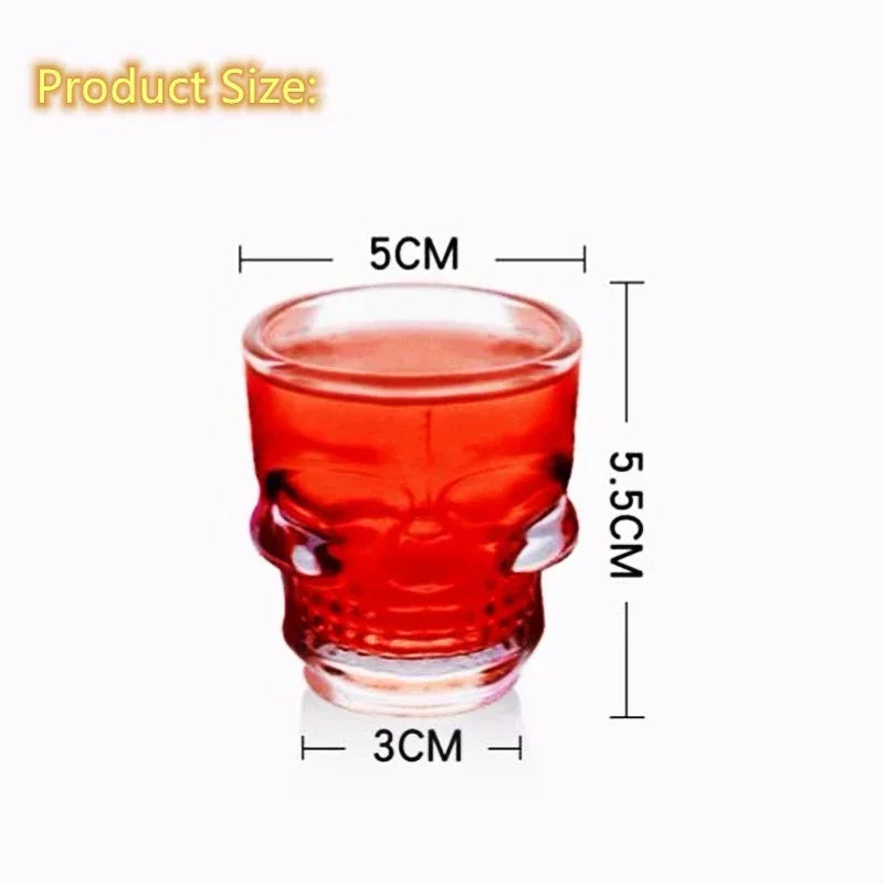 1/2 Pcs Verre à Shot Tête de Mort Créatif en Cristal Transparent Gobelet à Vin Liqueur Whisky Vodka Bière pour Fête Bar Cadeaux d'Halloween