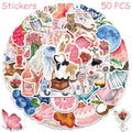 50/100 autocollants aquarelle pour journal, décalcomanies pour téléphone, ordinateur portable, scrapbooking, bagages, casque, graffiti, autocollants esthétiques, cadeaux