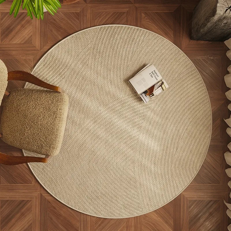 Alfombra decorativa redonda estilo Wabi-sabi japonés VIKAMA para sofá de sala de estar, alfombra para mesa de centro, cojín de suelo para silla giratoria de estudio