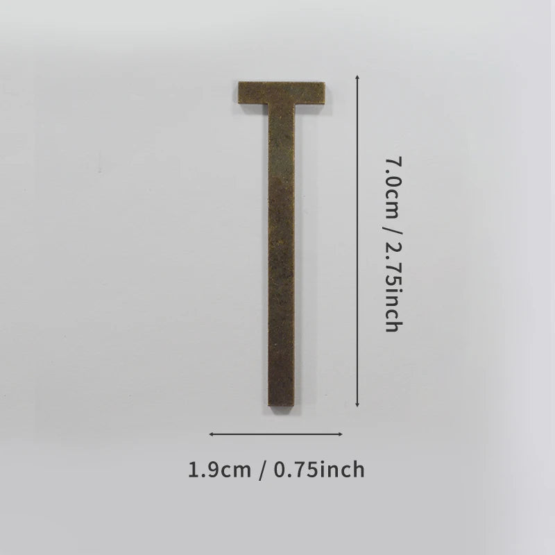 Bronze Self Adhesive House Number Metal English Alphabet Letters for Apartment Room Door Plate Table Mailbox Number Stickers 7cm