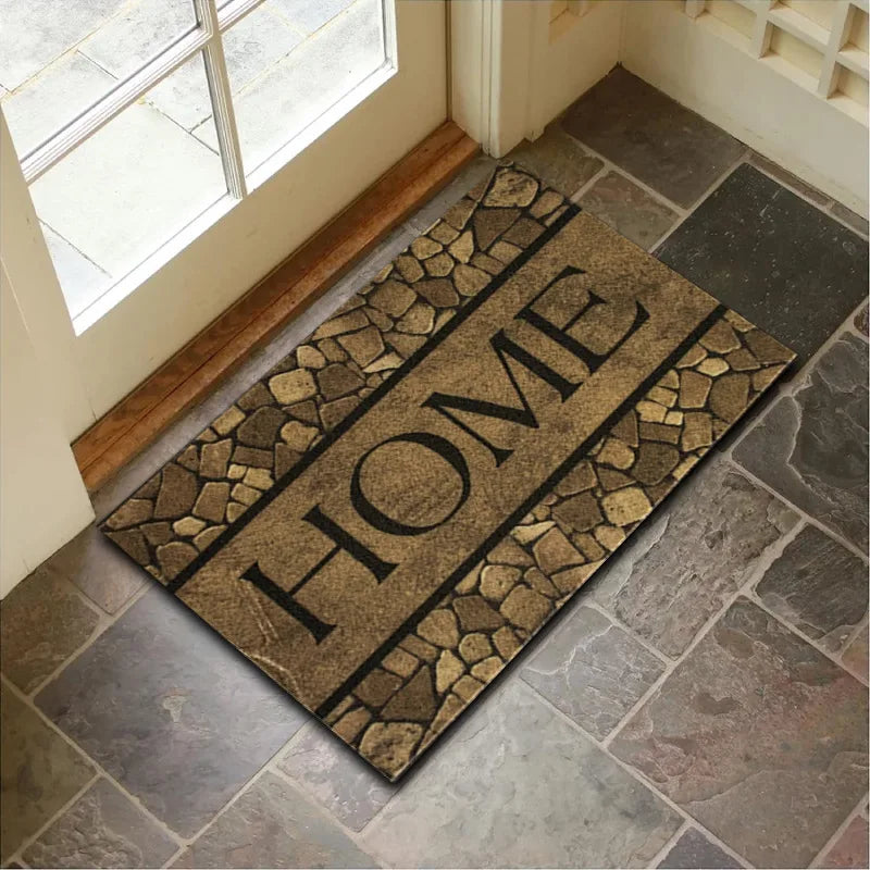 VIKAMA Alfombrilla de terciopelo de cristal para suelo, con vetas de madera de piedra, para entrada, felpudo antideslizante, alfombra pequeña de decoración para el hogar de 40x60cm