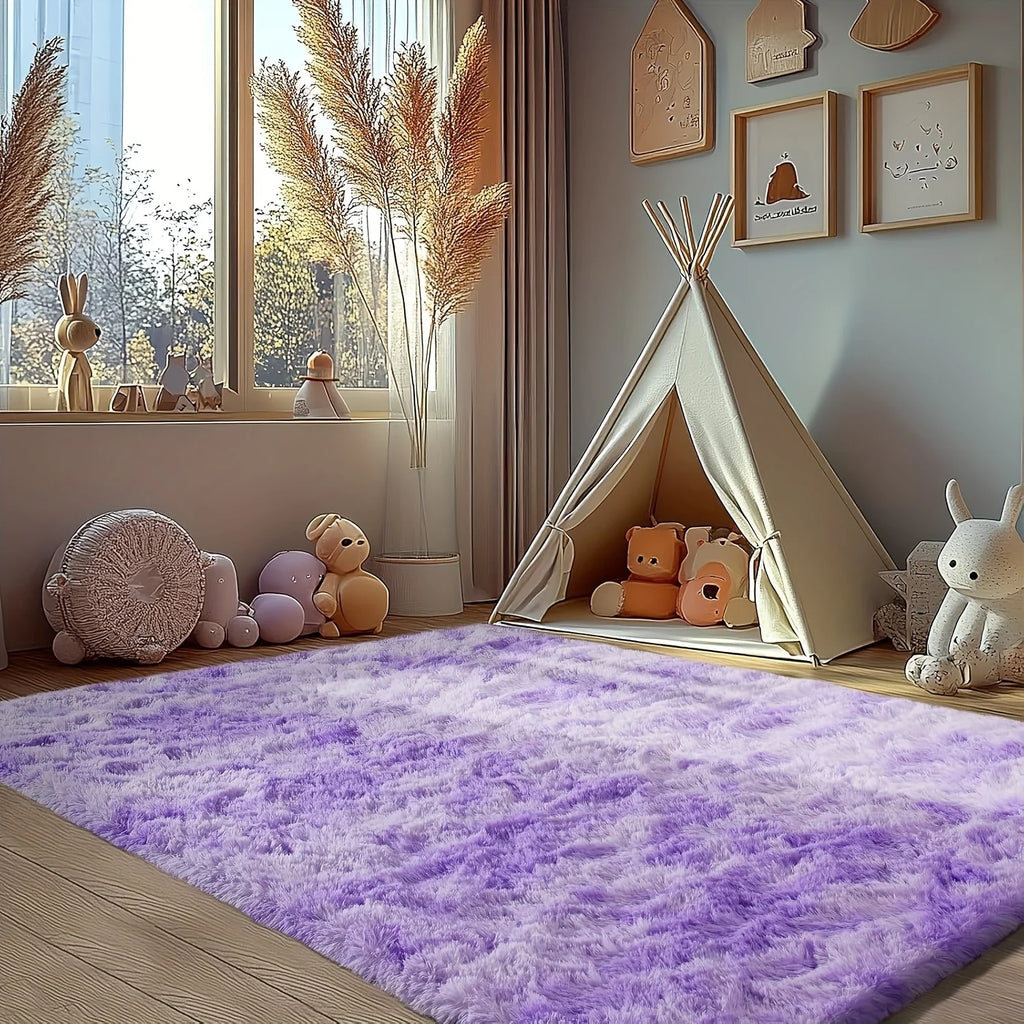 VIKAMA Tapis Violet Soyeux Tapis Haut de Gamme pour Salon Tapis de Chambre de Fille Tapis de Chevet Chaud Lavable Décoration Maison