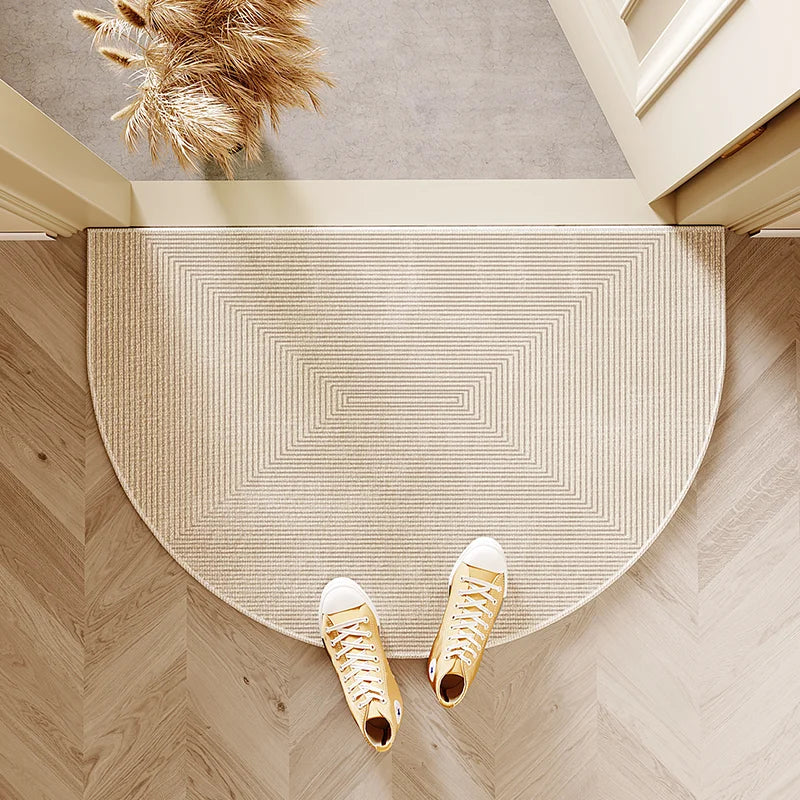 Alfombra de entrada moderna y sencilla VIKAMA, semicircular, antideslizante, resistente a la suciedad, alfombra de pie para pasillo, alfombra de cocina, decoración del hogar