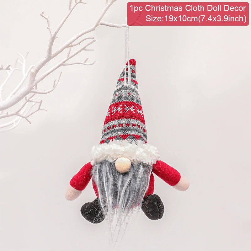 Decoración navideña de Papá Noel para el hogar 2025, decoración de mesa, muñeco de alce, adornos navideños, regalos de Navidad, Feliz Año Nuevo 2026