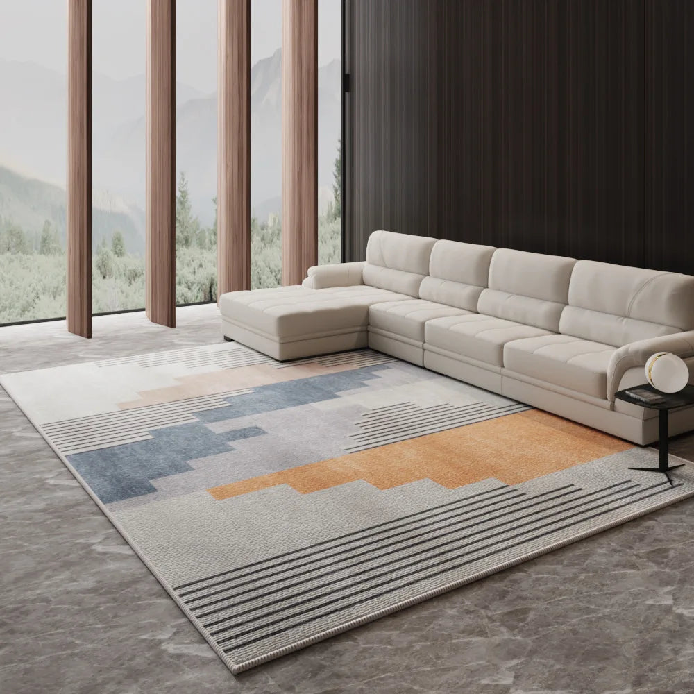 Alfombra Nórdica de Lujo Ligero VIKAMA para Sala de Estar, Sofá, Mesa de Centro, Tapete de Piso para Dormitorio y Salón, Alfombra de Gran Área, Decoración del Hogar