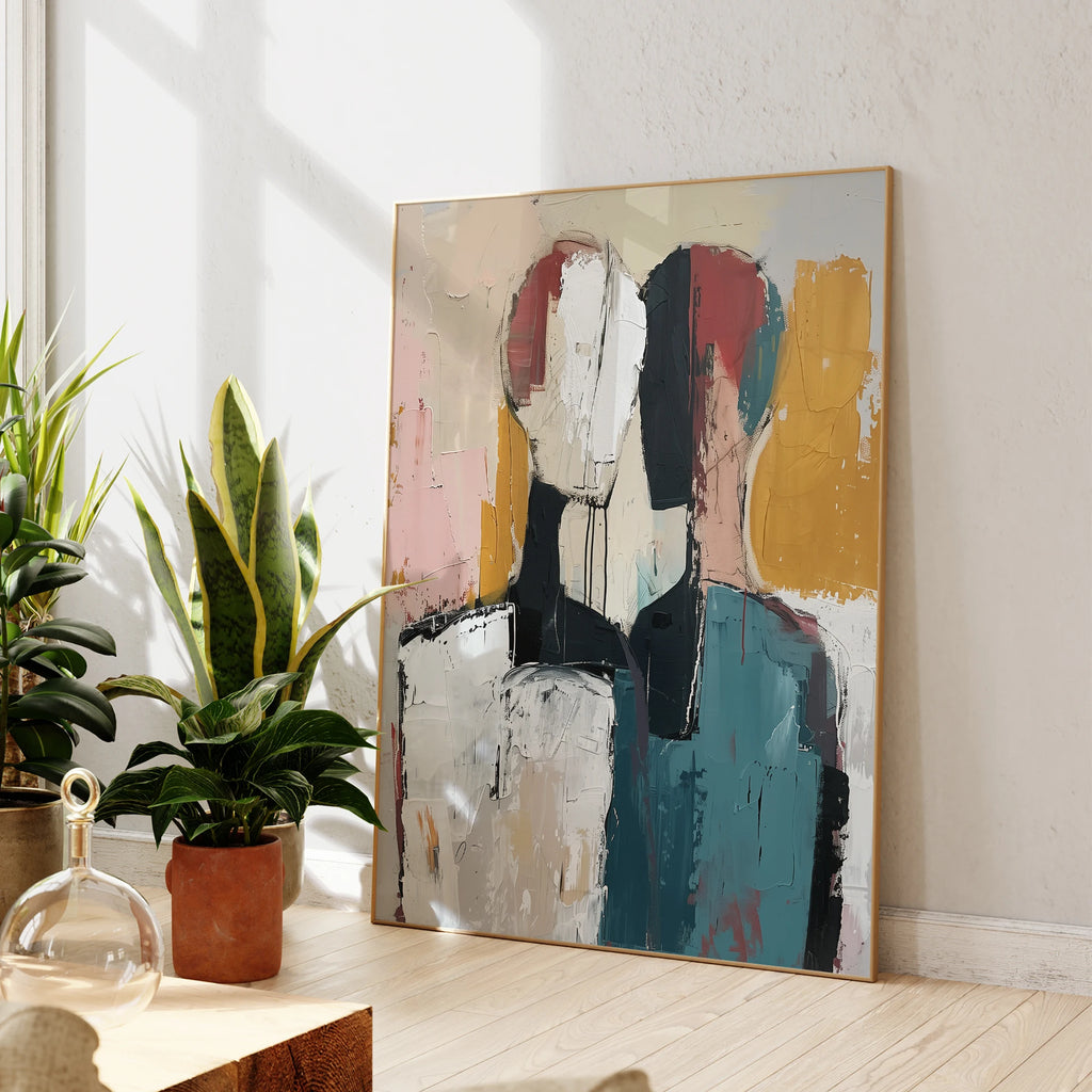 Pintura de arte abstracto moderno "Almas entrelazadas" Lienzo Póster Cuadro para sala de estar dormitorio arte de pared decoración del hogar