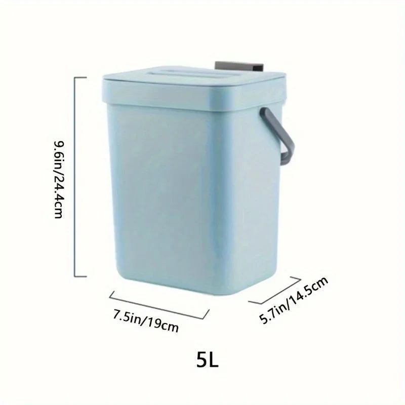 Cubo de Basura Silencioso que Ahorra Espacio - 3/5L, Contenedor Sellado Ecológico para Cocina y Oficina, No Requiere Electricidad