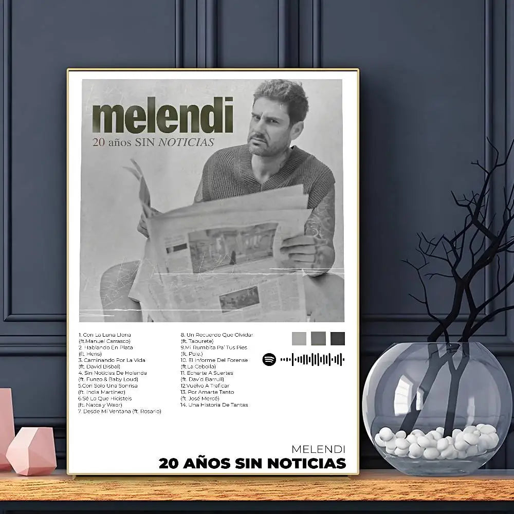 Póster de Melendi Adhesivo Decorativo de Pared, Impresión Impermeable, para el Hogar, Salón, Dormitorio, Bar, Estético