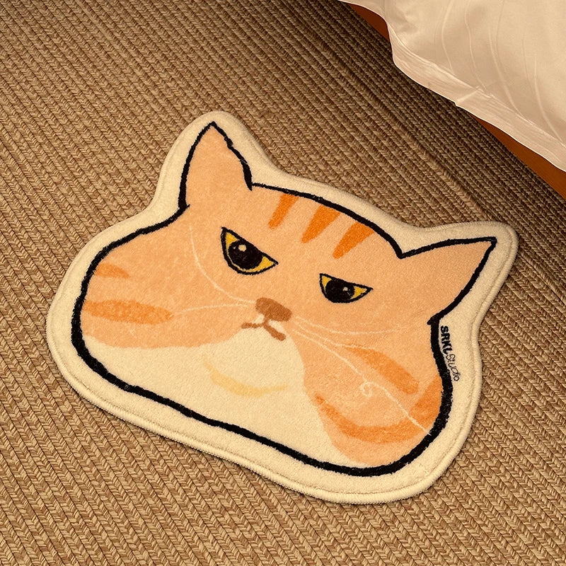 Tapis à poils courts pour animaux de compagnie mignons VIKAMA, lavable en machine, pour chambre d'enfant, aire de jeux, tapis rampant pour bébé, style INS, motif chat, décoration d'intérieur