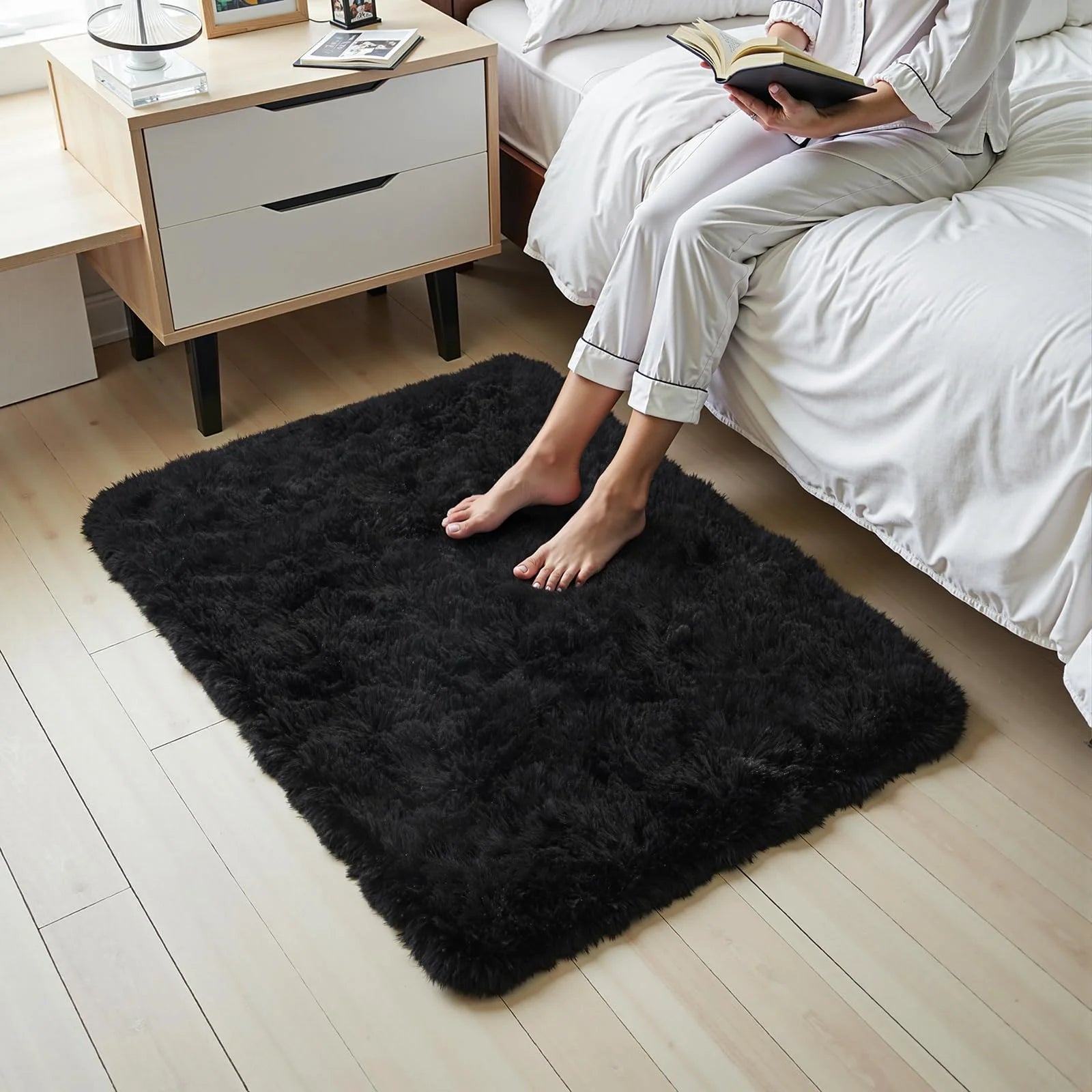 VIKAMA Tapis en peluche Tie-Dye pour salon, décoration douce et moelleuse, tapis de sol pour chambre d'enfants, couverture antidérapante pour bébé