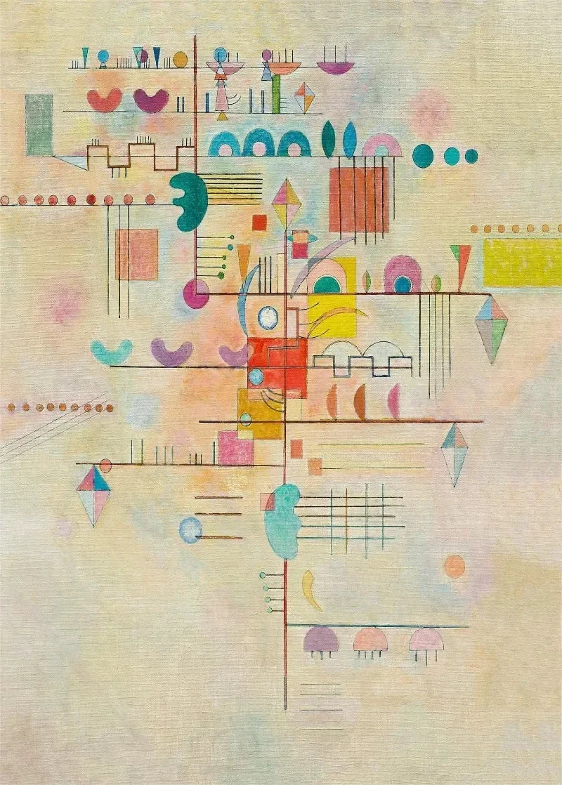 Wassily Kandinsky Descomposición Geométrica Equilibrio Póster Retro Pinturas sobre Lienzo Cuadros de Pared Decoración para el Hogar Museo