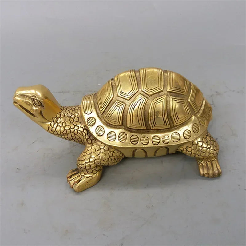 Estatua de tortuga de cobre puro, escultura de animal mascota para la longevidad, adornos decorativos para el escritorio del hogar, decoraciones para el hogar, oficina y estudio