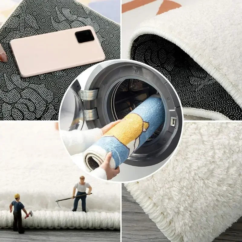Alfombra con estampado de tigre VIKAMA, alfombra suave de imitación cachemir, alfombra cálida para mesita de noche de dormitorio, alfombrilla para el suelo de la sala de estar, decoración del hogar
