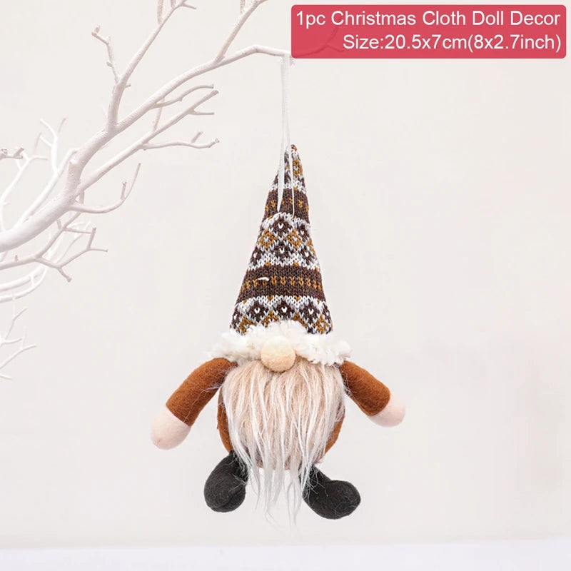 Decoración navideña de Papá Noel para el hogar 2025, decoración de mesa, muñeco de alce, adornos navideños, regalos de Navidad, Feliz Año Nuevo 2026
