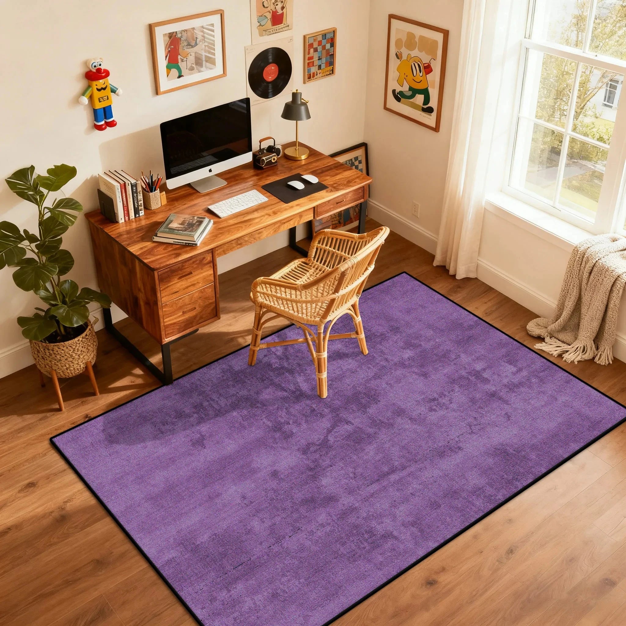 Alfombra de lujo para dormitorio VIKAMA, alfombra para sala de estar, cojín antideslizante y fácil de limpiar para silla de escritorio de oficina, decoración del hogar