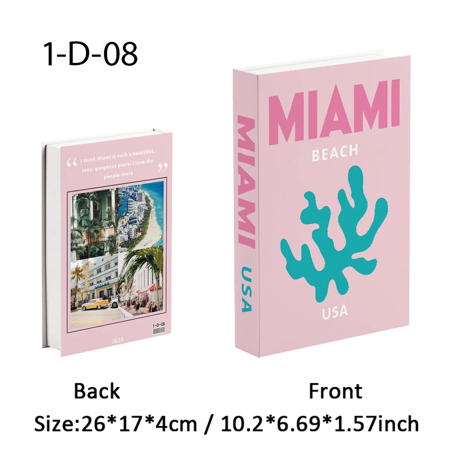 New Travel Decorative Books Book Decoration Luxury Fake Books Decor Table Storage Box Shelf Ornaments Interior Desk Aesthetic