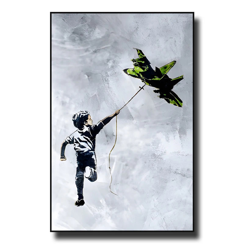 Banksy Street Graffiti Decorative Canvas Painting Girl with Balloon Art Poster Abstract Figure Mural Room Wall Decoration Prints