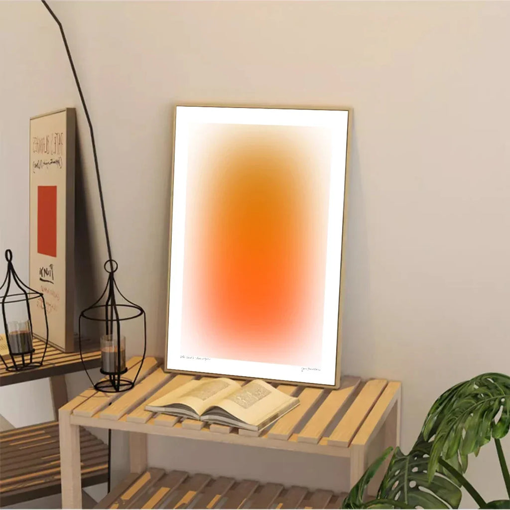 Moderne, Minimaliste, Art Mural, Dégradé Tourbillon Bleu Orange, Impression sur Toile HD, Salon, Décoration de Chambre