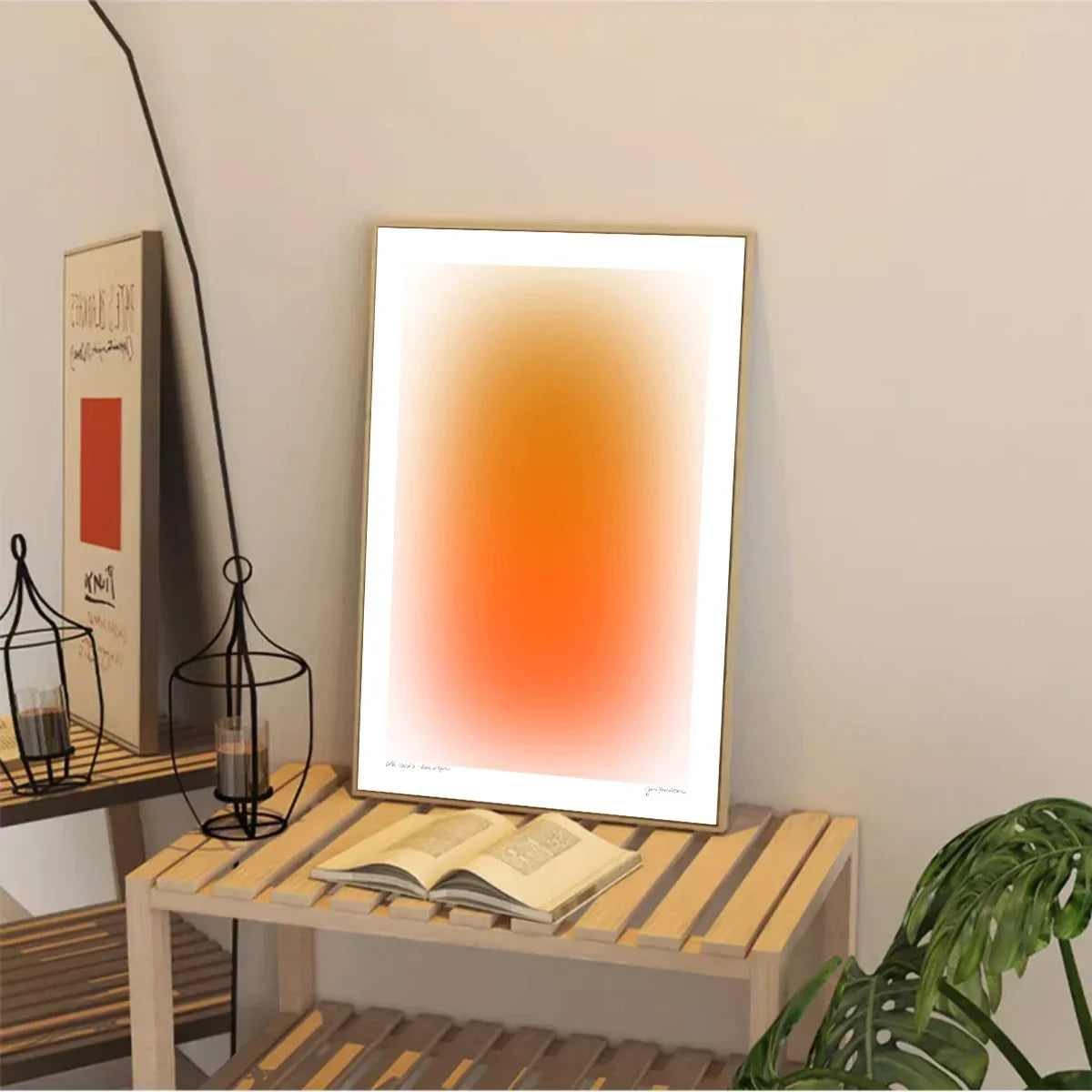 Moderne, Minimaliste, Art Mural, Dégradé Tourbillon Bleu Orange, Impression sur Toile HD, Salon, Décoration de Chambre