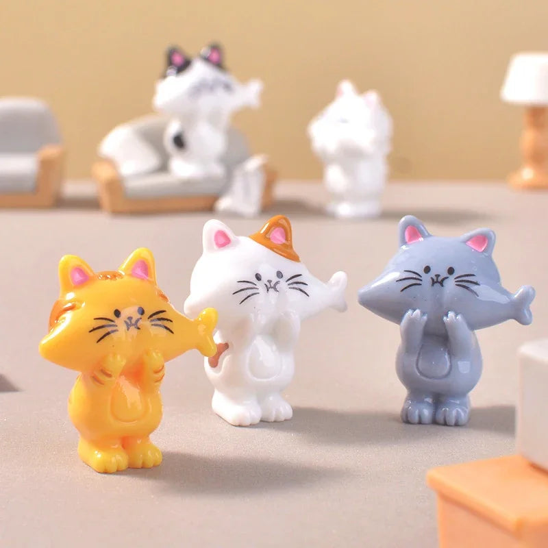 6/12/18Pcs Mignon Chat Miniature Figurine Ornement Décoration De Bureau Décoration De La Maison Créatif Bricolage Accessoires De Décoration De La Maison Cadeaux