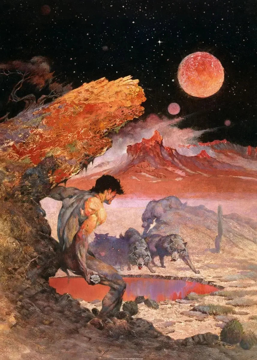 Classic Vintage Wall Art, Frank Frazetta Wall Art, HD Canvas Printed Poster, Home Living Room Bedroom Decor Wall Painting
