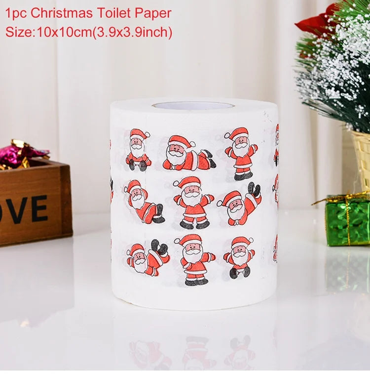 Papel higiénico navideño de Papá Noel, decoración de Feliz Navidad para el hogar 2025, decoración de Navidad, regalo de Año Nuevo