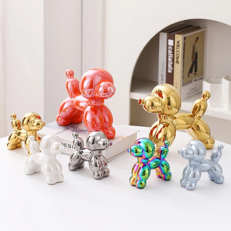 Figurine de chien en céramique, décoration d'intérieur, accessoires de décoration de chambre, sculptures décoratives d'animaux nordiques pour le bureau