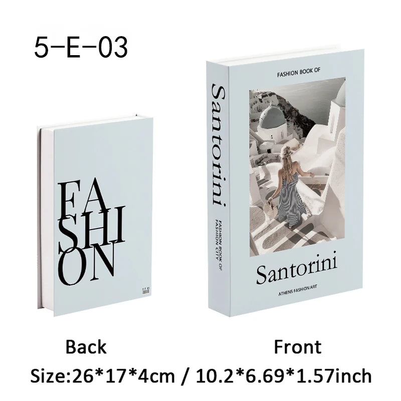 Fashion Paris Milan Luxe Fake book Decorative Books Storage Box Home Interior Decoration Coffee Table Bedroom Living Room Decor