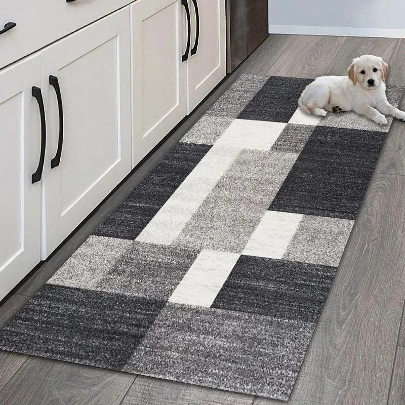 Alfombra antideslizante, fácil de limpiar, con diseño geométrico moderno, patrón minimalista, para cocina, pasillo, decoración del hogar