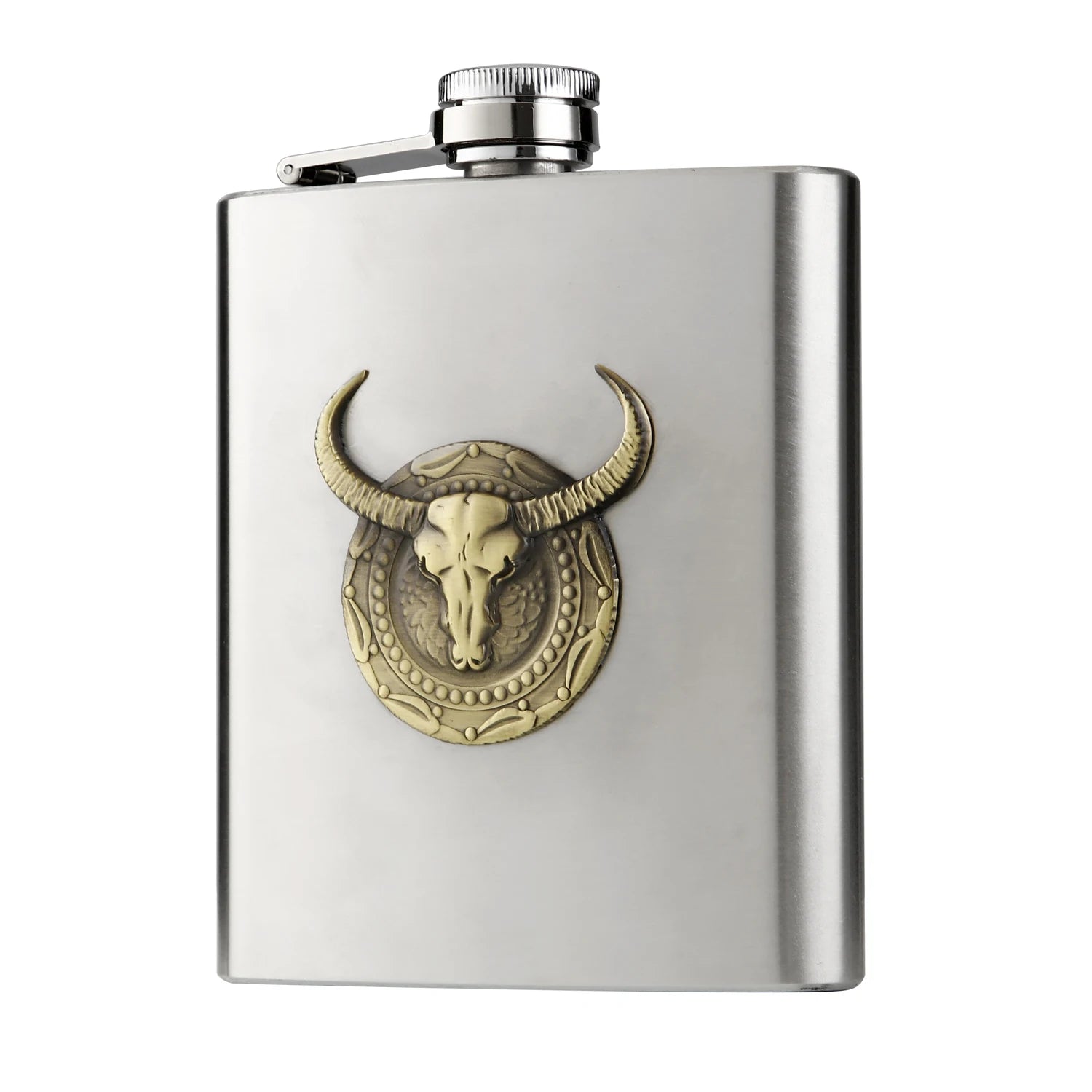 Petaca de acero inoxidable de 6 oz con tótem de toro, olla de vino, petaca portátil, botella de alcohol para viaje
