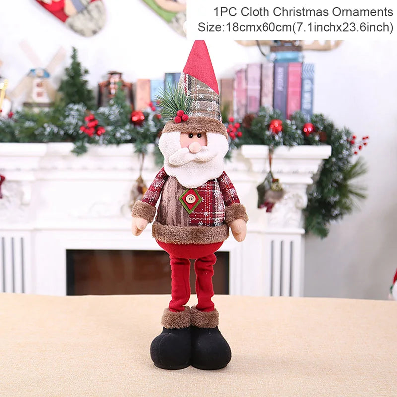 Decoración navideña de Papá Noel para el hogar 2025, decoración de mesa, muñeco de alce, adornos navideños, regalos de Navidad, Feliz Año Nuevo 2026