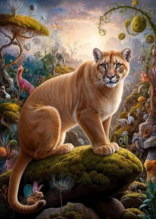 Affiches Animaux Sauvages Safari Surréaliste Décor Mural Esthétique Animal Totem Monde Surréaliste Lion Éléphant Tigre Lapin Renard Impressions sur Toile