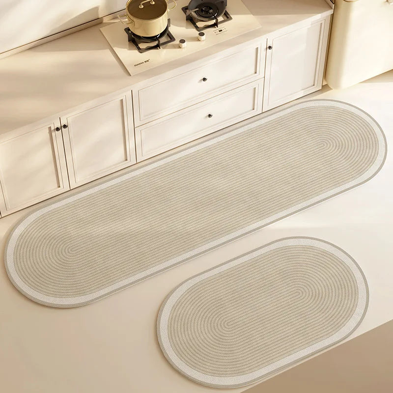 VIKAMA1/2PCS Tapete japonés de barro de diatomeas de viento simple, absorbente, de secado rápido, tapete de cocina largo, alfombrilla antideslizante para pies de inodoro y baño
